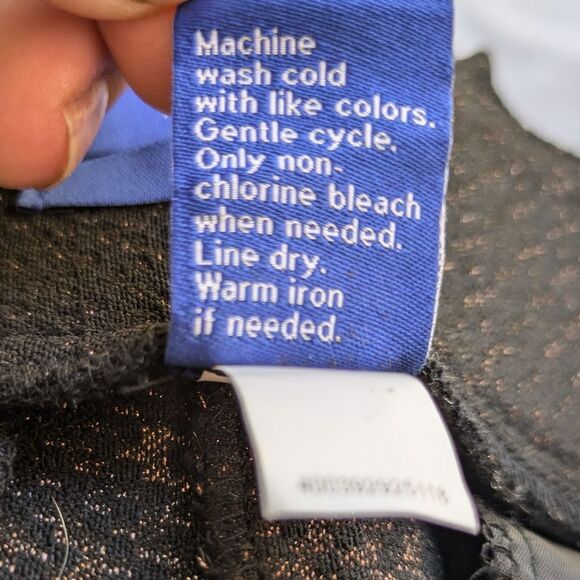 Apt. 9 BRYNN Shimmer Straight leg Pants - Size 6 Black/Copper - Picture 10 of 10